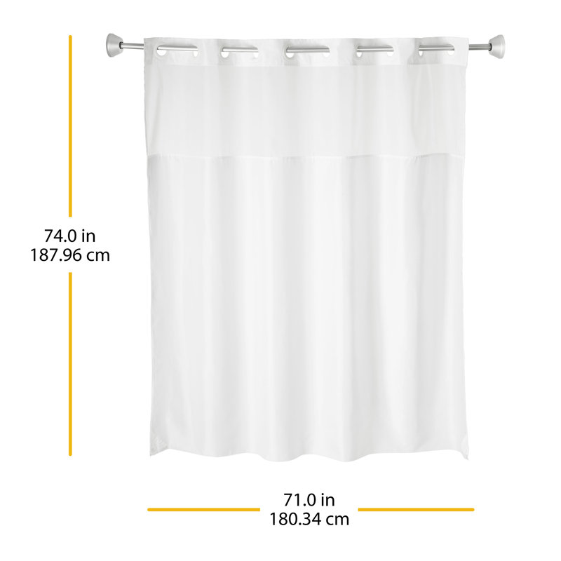 Rideau de douche à crochets à anneaux croisés sans fenêtre Whitmor, H 74 po x l 71 po