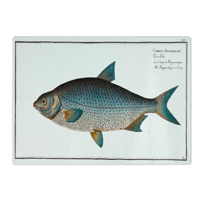 Tempered Glass Buggenhagen's-Carp Fish by M.E. Bloch Chopping Board