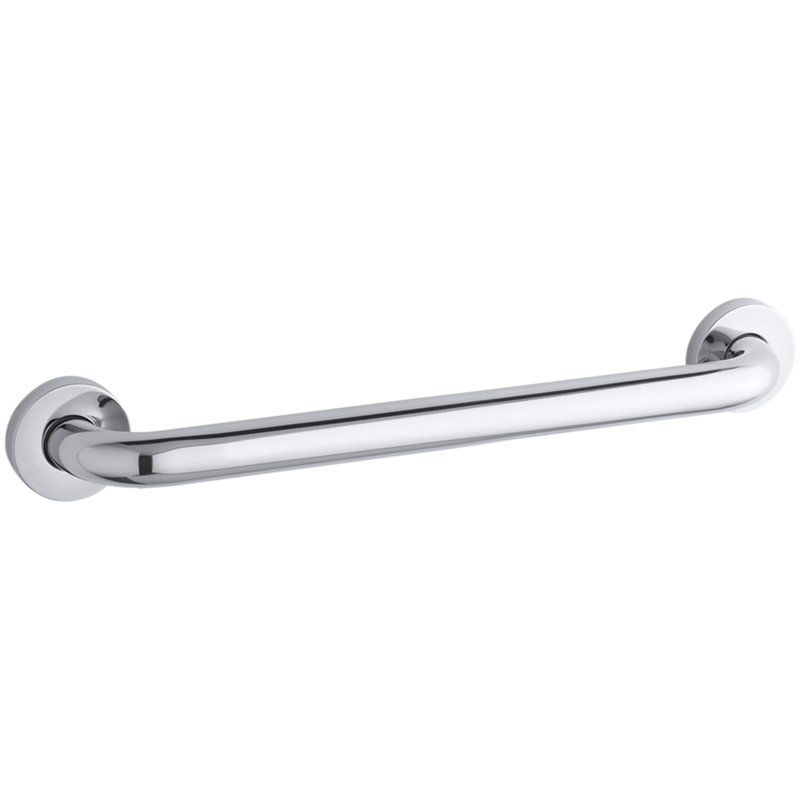 Contemporary Grab Bar, 18"W, Polished Stainless