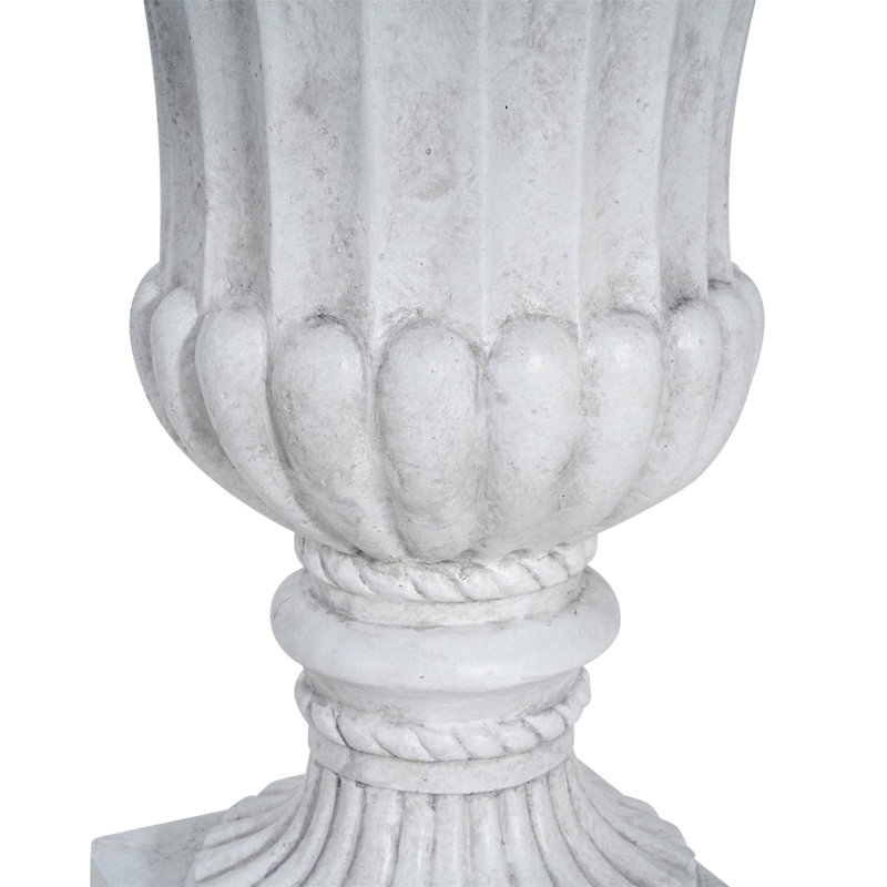 Urne de jardin pour l'extérieur, blanc antique, Blanc antique