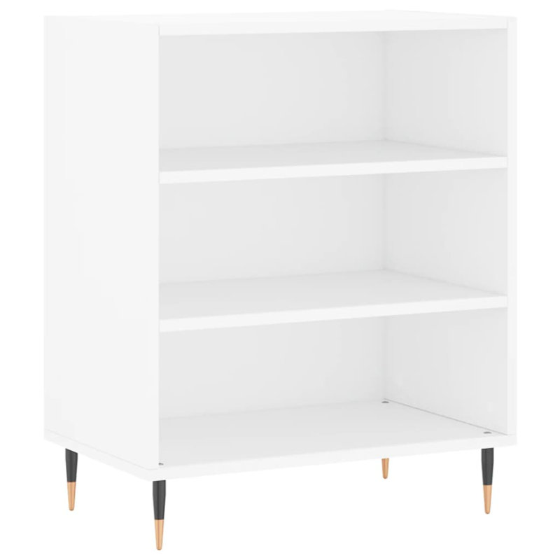 Manrey Bookcase, White, (3 Shelves) 70 cm H x 57 cm W x 35 cm D