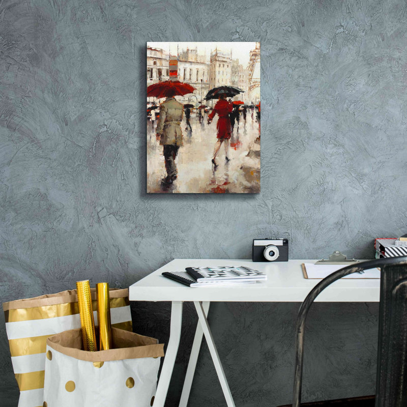«Parting on a Paris Street» par Lorraine Christie, estampe numérique sur toile, H 16 po x l 12 po x P 0,75 po