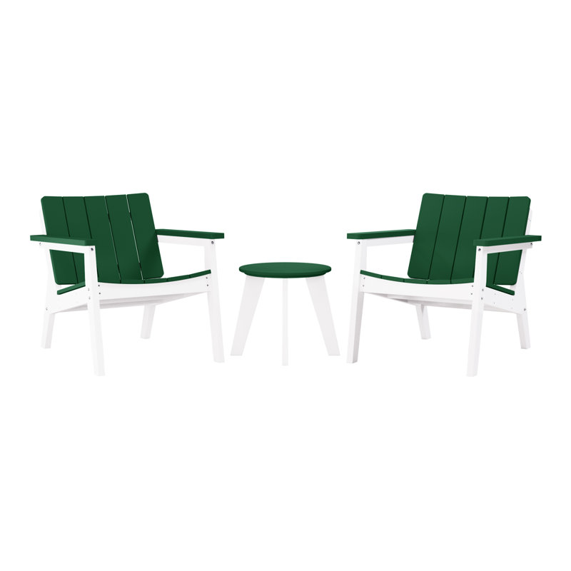 Ensemble de conversation d'extérieur 3 pièces, Vert