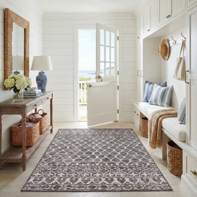 Tapis d'intérieur / extérieur à motif géométrique Gzifa Performance, Rectangle 5 pi 3 po x 7 pi 7 po