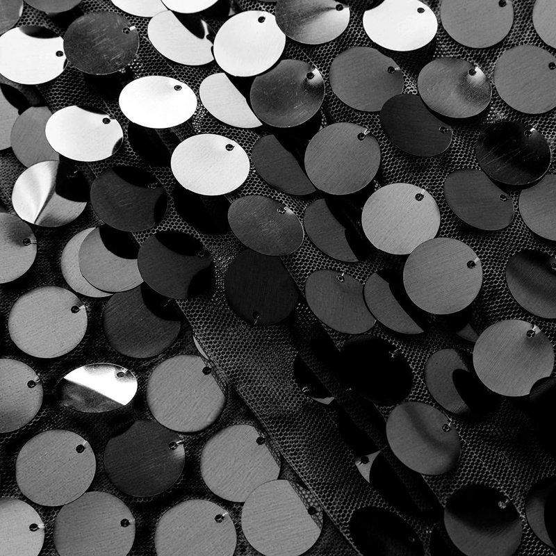 Chemin de table - noir - paillettes, de qualité supérieure, rectangle, paquet de 1, décor d'Halloween / Noël / mariage / fête d'anniversaire / banquet