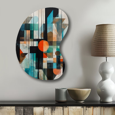 Cheul - Asymmetrical Abstract Geometric Metal Wall Decor, Unique Shape Metal Wall Sculpture Print