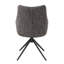 Chaise d'appoint en chenille Malika brun gris avec pivot (ensemble de 2)