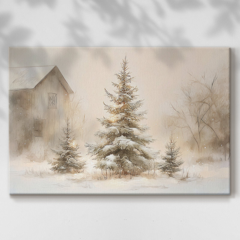 Midwinter of Tinsel - Bénédiction dorée - Toile tendue avec châssis de qualité supérieure, H 60 po x l 40 po