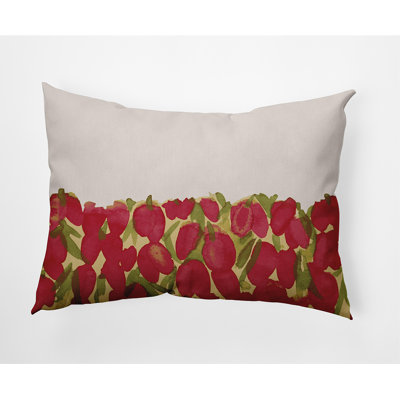 Sunset Tulip Floral Reversible Throw Pillow