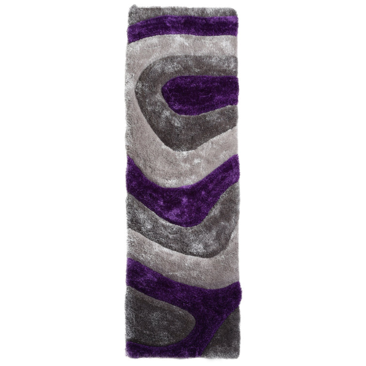 Thionville Shag Purple/Grey Shag Area Rug