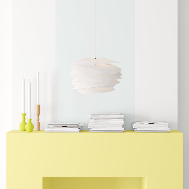 Carmina 1 - Light Unique/Statement Pendant, 8.6" H x 12.6" W x 12.6" D, White, White