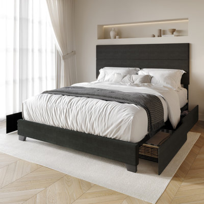 Upholstered Storage Platform Bed