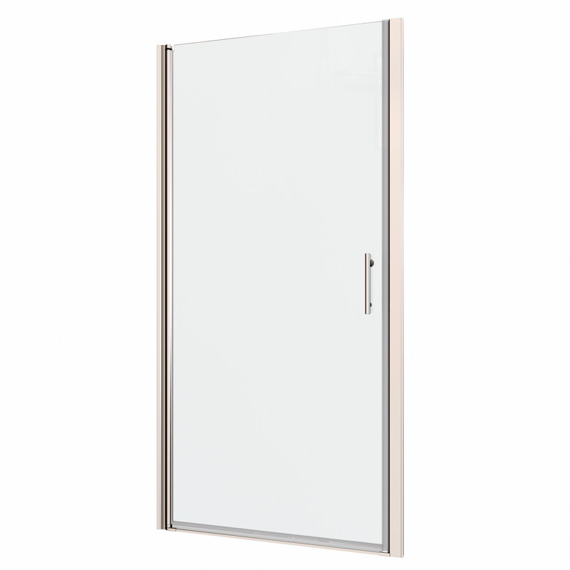 1 3/8" Adjustable Universal Pivot Shower Door - 1/4" Tempered Clear Glass, Polished , Wall Channel, Quality #304 Stainless Steel Handle, 36000 Times Tested, Easy Installation, Smooth System,