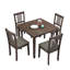 Table avec ensemble de tables de salle à manger, chaises carrées en bois Mid Century