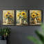 Étude florale CLxxi - ensemble de 3 estampes giclées encadrées - prêt à être accroché-649749272-649749284