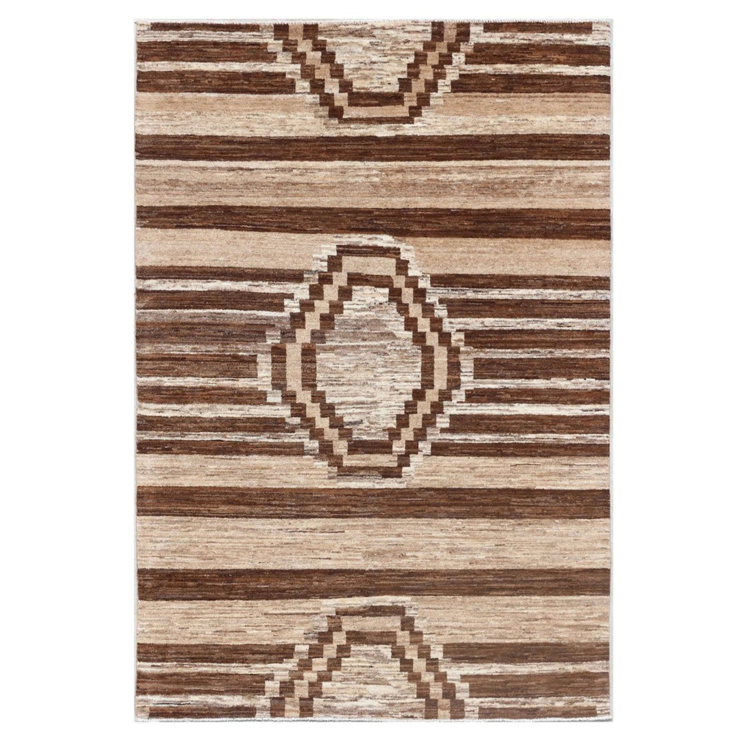 Geometric Hand Knotted 126cm X 185cm Area Rug