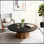 Table basse ronde avec piédestal robuste et motif écorce véritable, durable et facile à assembler pour les salons modernes-427141244