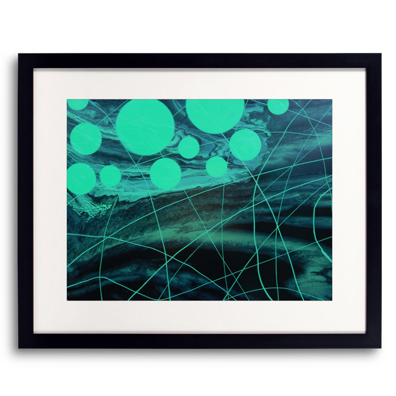 «NEON BUBBLES» par Will Birdwell - impression, H 17,25 po x l 21,25 po, Papier avec cadre noir