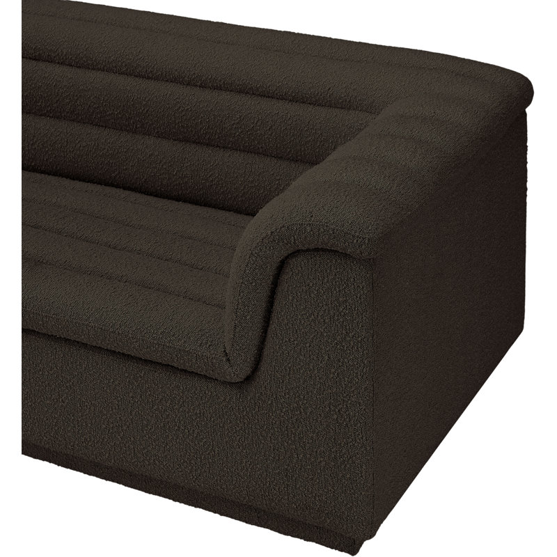 Huzaifah Upholstered 118'' Sofa, Brown Boucle Fabric