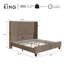 Wauseon Upholstered Wingback King Size Platform Bed,Brown-2023249151-2023249149