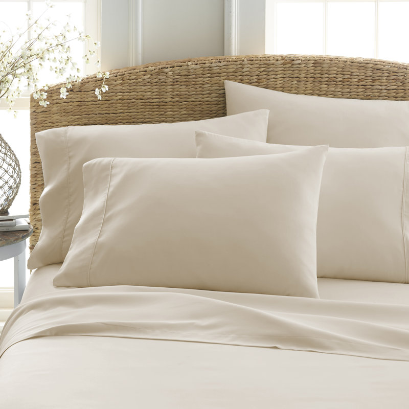 Simply Soft Brushed Microfiber Solid 6 Piece Sheet Set, Cream, Twin Sheet Set + 1 Fitted Sheet + 1 Pillowcase