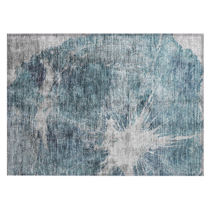 Raishma Washable Abstract Indoor / Outdoor Rug, Rectangle 1'8" x 2'6"