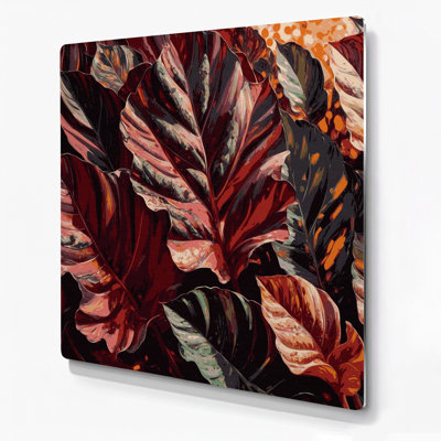 Botanical Croton Brown Metal Wall Art