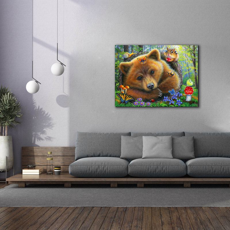 Bungalow Bungalow «Little Bear's Morning» par Bridget Voth, art mural sur toile, H 40 po x l 54 po x P 1,5 po
