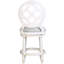 Tabouret de bar blanc à hauteur de comptoir de 26 po avec dossier, siège pivotant rembourré rond, dossier haut, retour automatique à 180 degrés, siège rembourré sur structure solide, pieds tournés, repose-pieds, 23,17 po