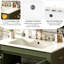 Meuble-lavabo de 30 po de couleur olive avec lavabo en céramique, portes à fermeture en douceur et conception spacieuse de 30 po avec rangement-400612510