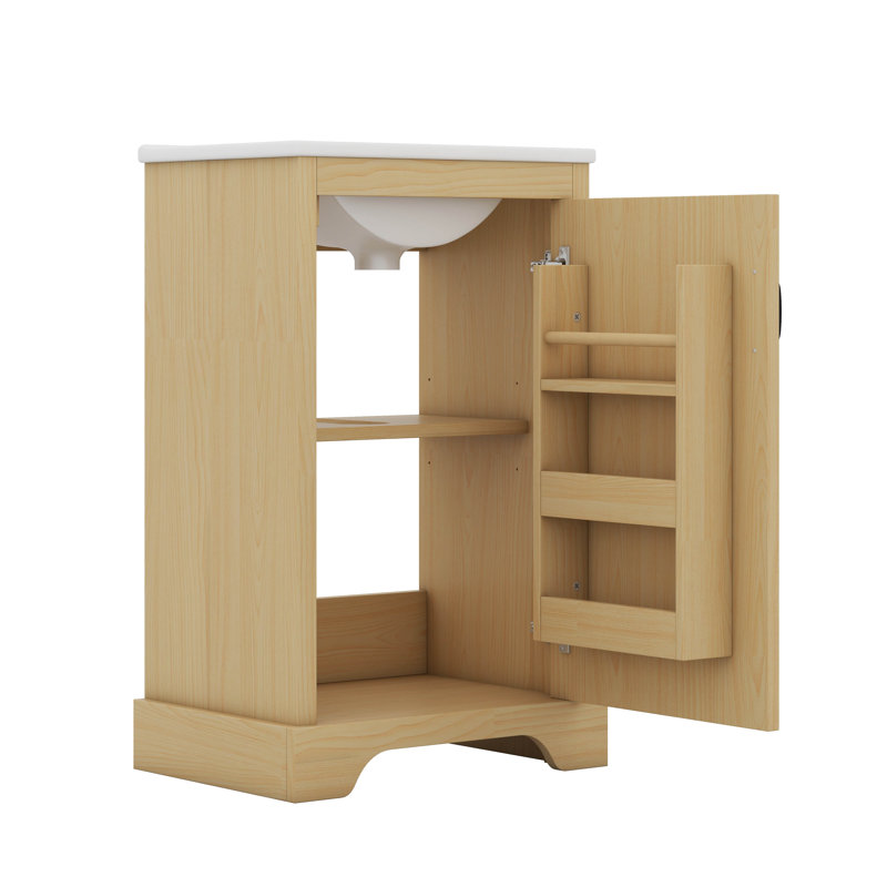Meuble-lavabo de 20 po avec lavabo, support de rangement et tablette réglable 20 po