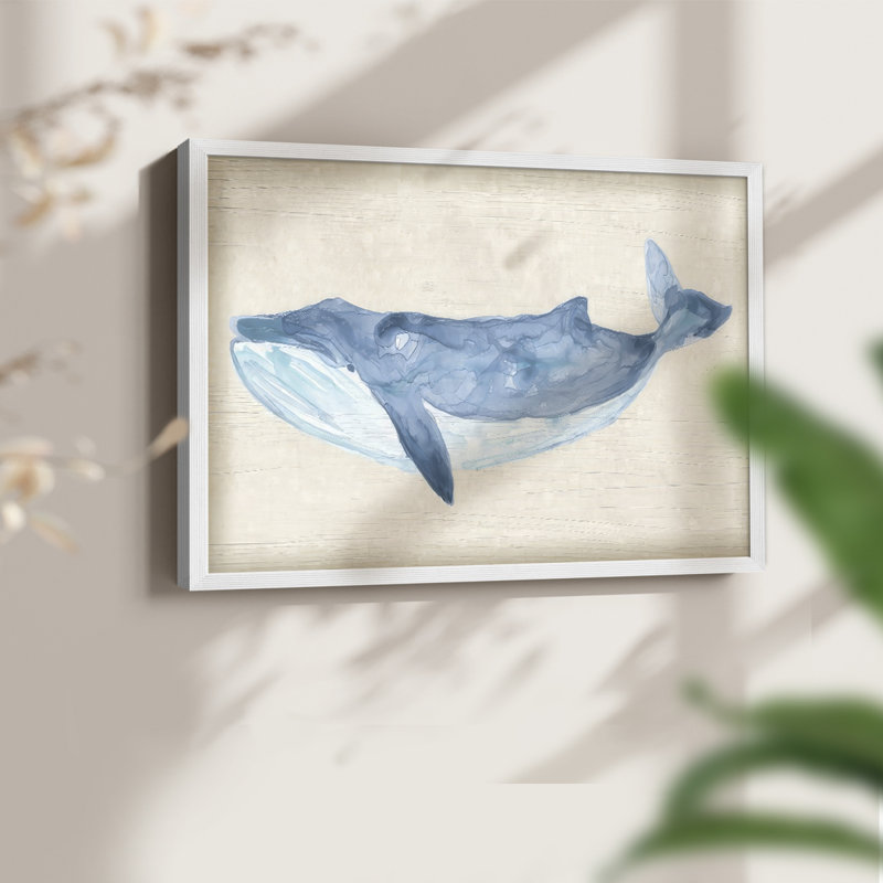 Baleine rustique II - reproduction encadrée - réarmable, H 22 po x l 28 po, Blanc