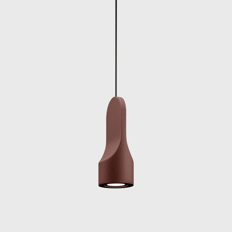 Parga Ceramic Pendant, Yes, Burgundy, 10.8" H x 4.3" W x 4.3" D