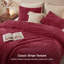 Ensembles d'édredon pour grand lit - 3 pièces de literie moelleuse rouge foncé moelleuse, esthétique rayée confortable pour les chambres modernes et d'amis, décoration intérieure de luxe toutes saisons-138001056-138001059