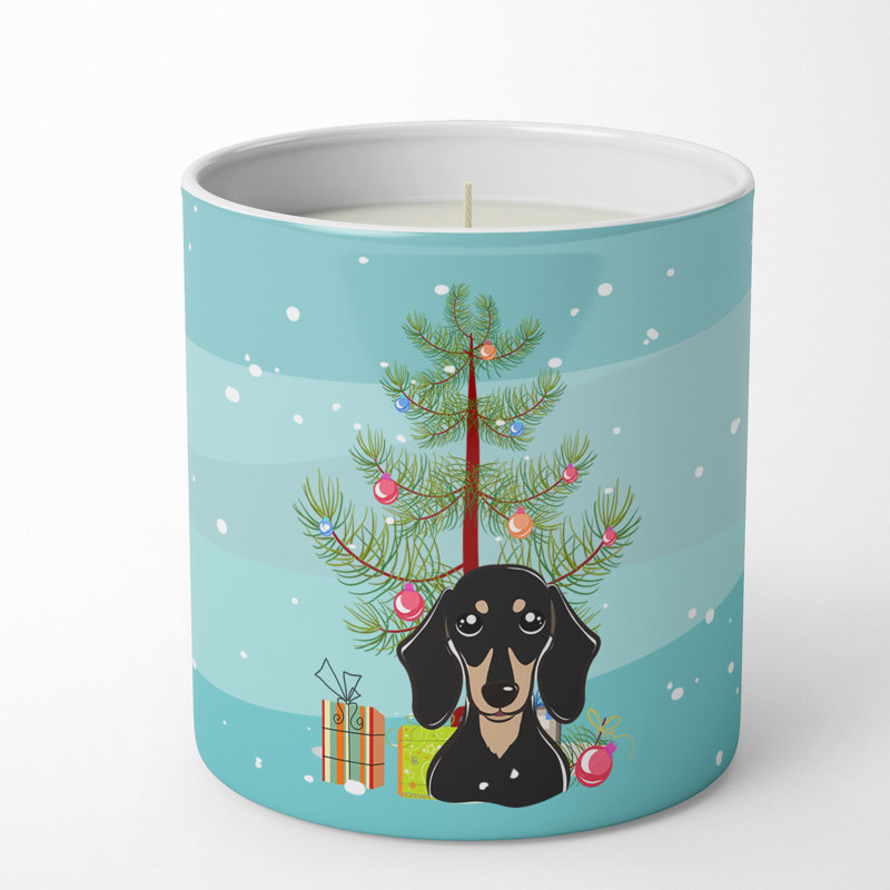 Pine / Christmas Tree Scented Jar Candle with Ceramic Holder