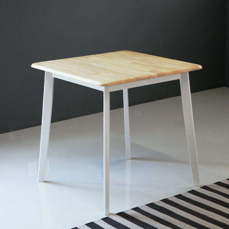 Gladkowski Oak Solid Wood Modern Dining Table, Oak Top/White Base