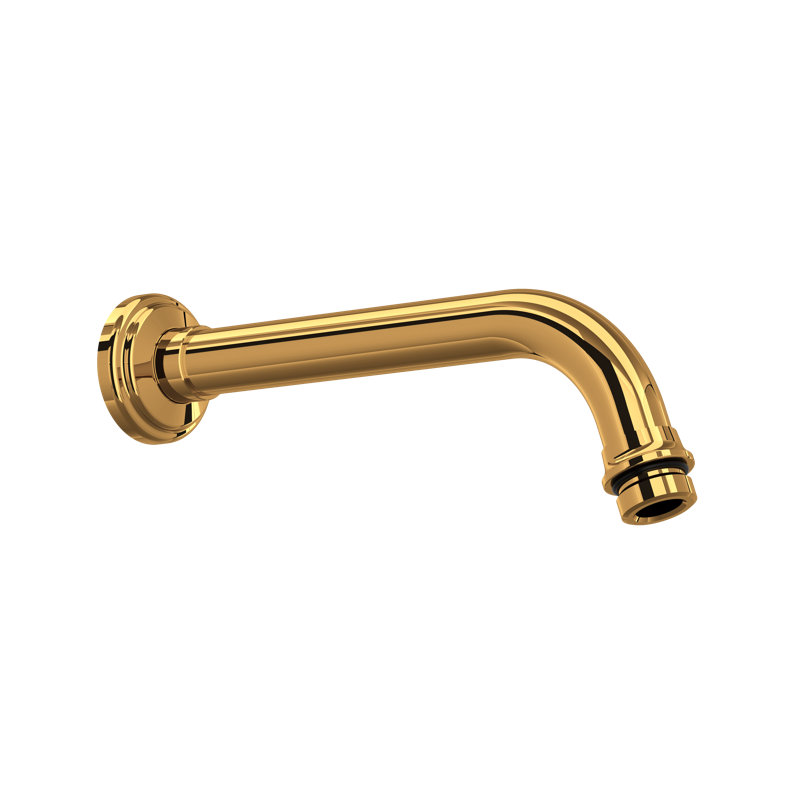 7.38" Reach Wall Mount Shower Arm, English Gold