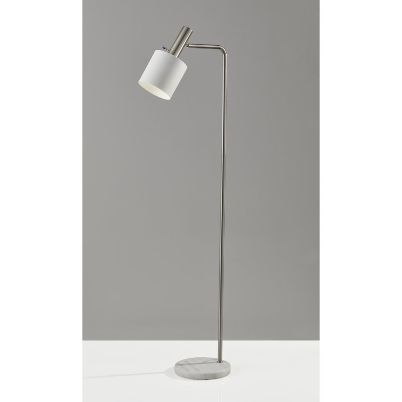 Butterfield 61'' Task Floor Lamp, Brushed Steel/White