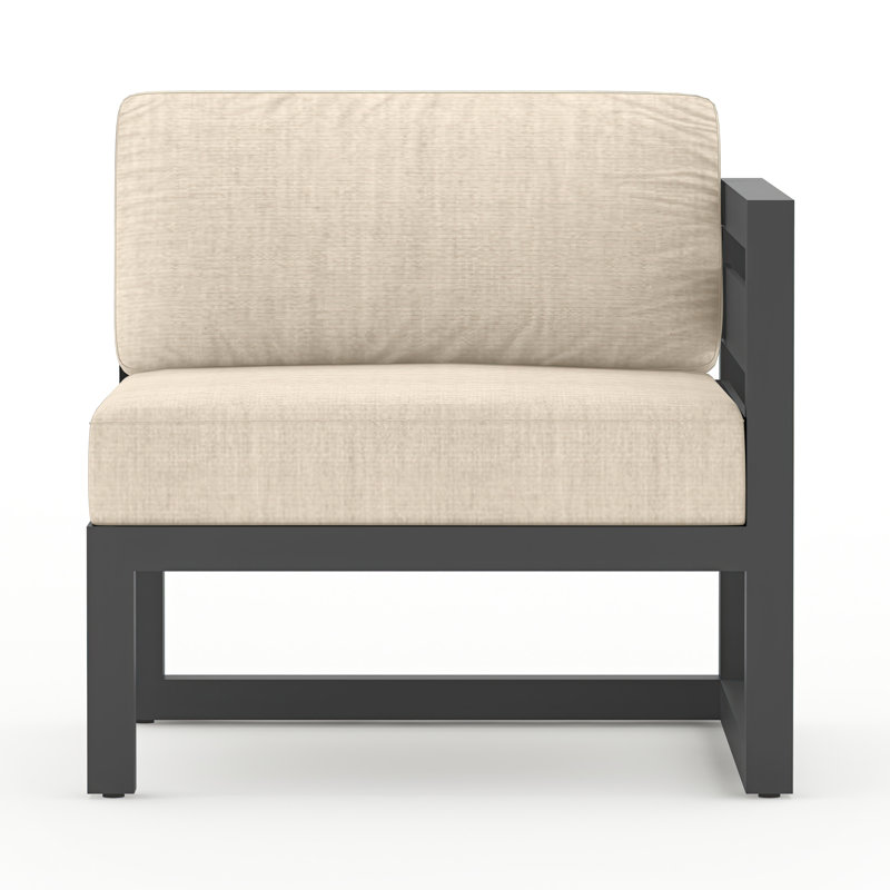 Avion Patio Chair with Sunbrella Cushions, Slate, Canvas Flax Sunbrella® Canvas