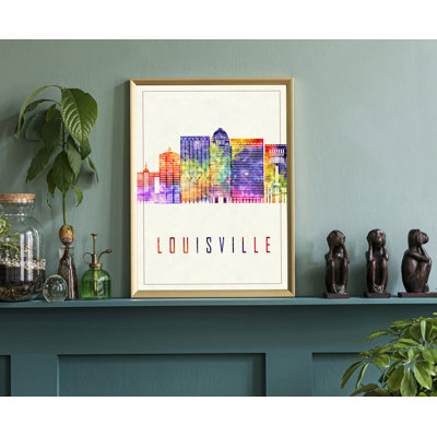 Louisville Modern Illustration US Cities Poster - Unframed Painting on Canvas