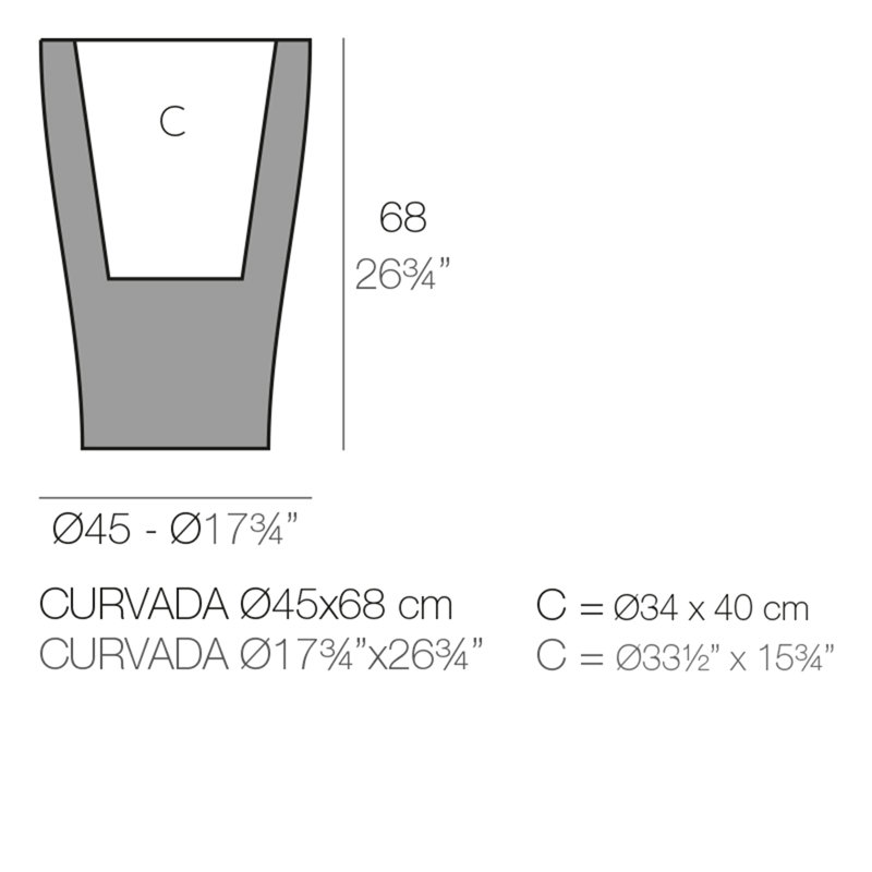Pot à fleur en résine Curvada, Blanc, H 26,75 po x l 17,75 po x P 17,75 po