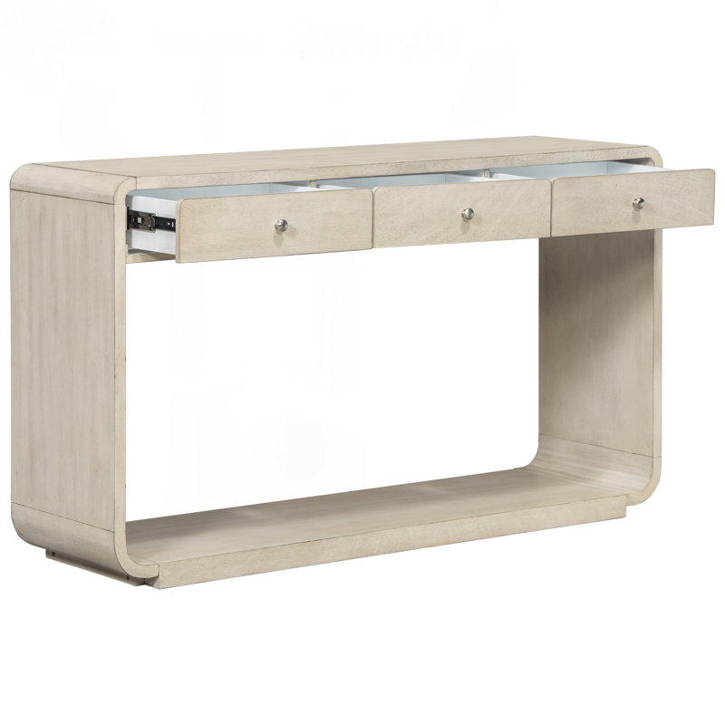 Console de style antique avec 3 tiroirs et tablette de présentation (naturel)