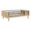 Rails de garde intégrés de style rustique avec lit plateforme simple en chêne et en bois gris 1 pièce