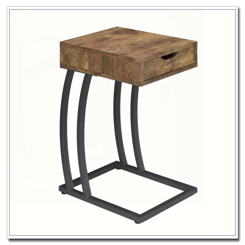 Antique Nutmeg and Gunmetal  Hi-tech Accent Table, Antique Nutmeg