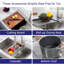 Évier de poste de travail encastré en acier inoxydable 33X22 avec coins arrondis et accessoires intégrés pour une préparation de cuisine efficace.-121960408-121960409