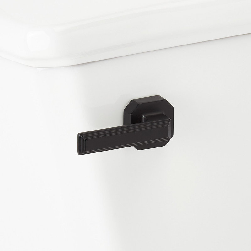 Toilette allongée deux pièces Benbrook 1,28 GPF, Blanc / noir mat