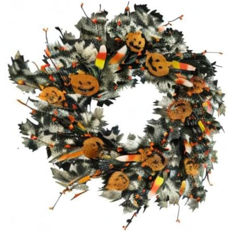20 pouces de couronnes d'Halloween artificielles pour la porte d'entrée