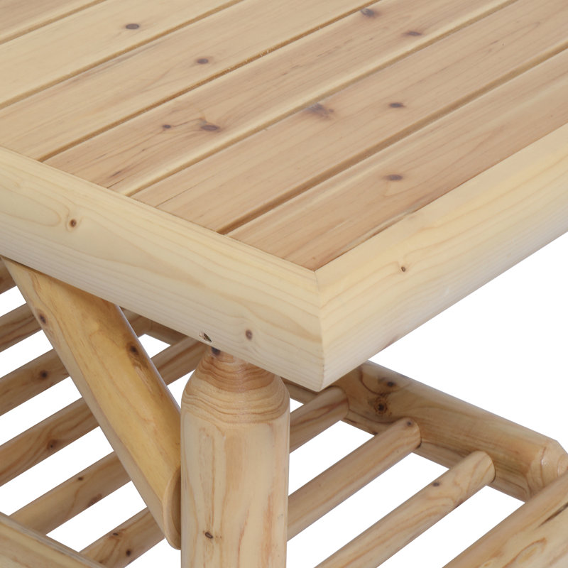 Table basse de patio en bois, Jaune