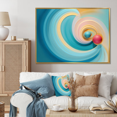 Geometry Of The Mind In Retro Turquoise I - Abstract Shapes Wall Decor