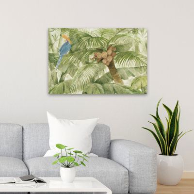 Auvent tropical I, animal tropical vert, noix de coco